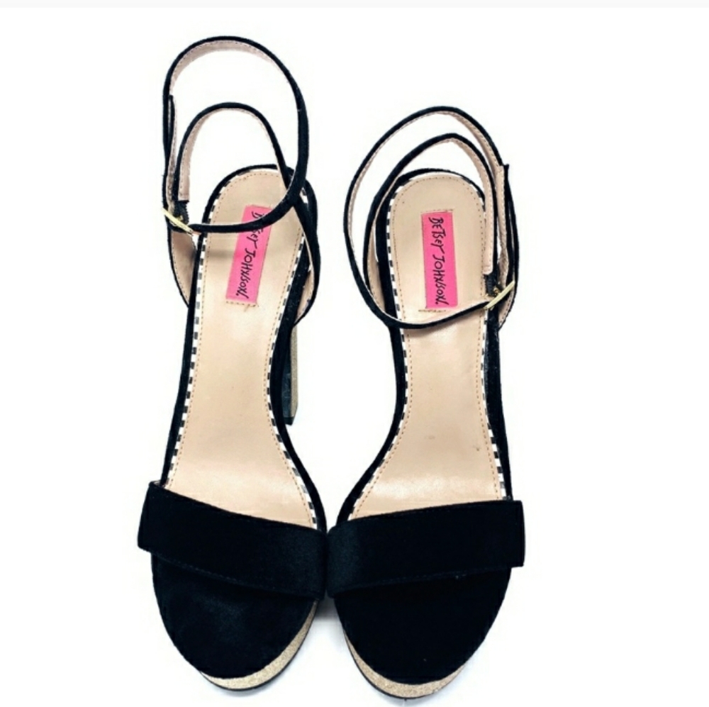 Betsey Johnson Black Open Toe Platform High Heels